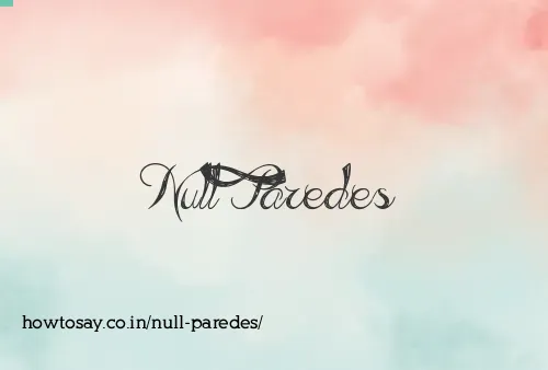 Null Paredes