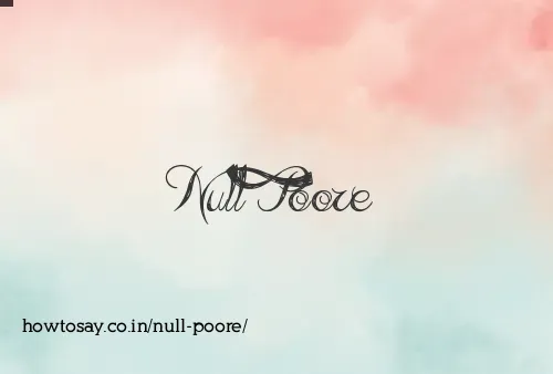 Null Poore