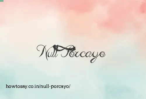 Null Porcayo