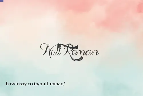 Null Roman