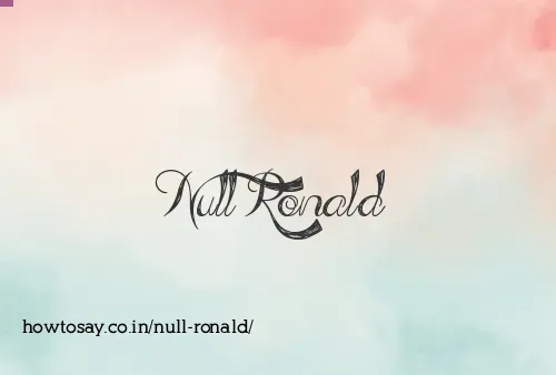 Null Ronald