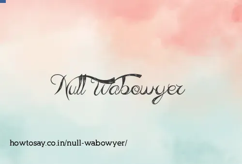 Null Wabowyer