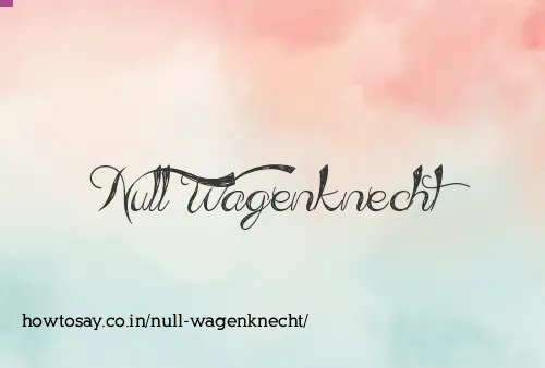 Null Wagenknecht