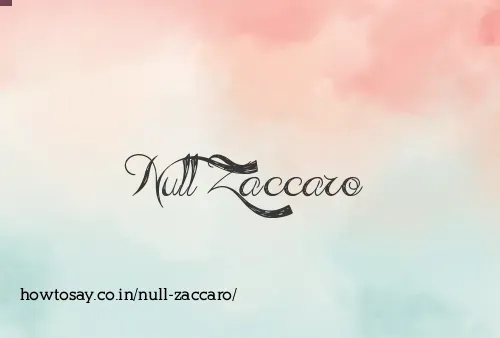 Null Zaccaro