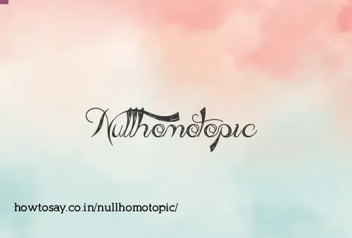Nullhomotopic