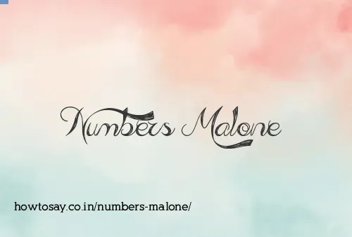 Numbers Malone