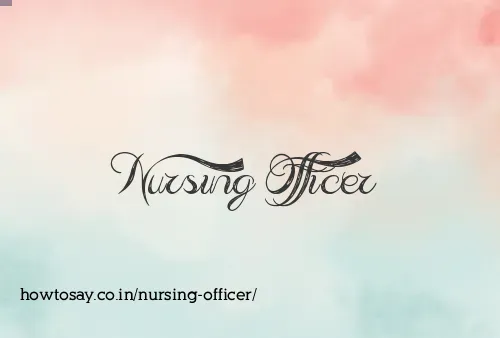 Nursing Officer