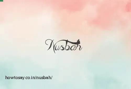 Nusbah