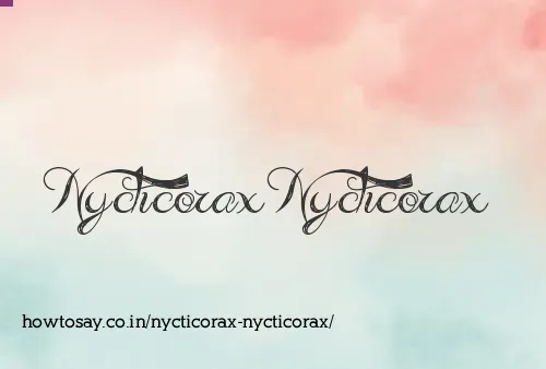 Nycticorax Nycticorax