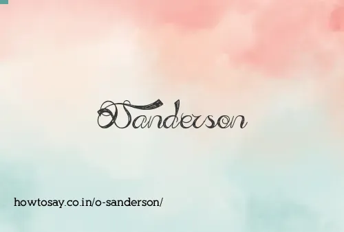 O Sanderson