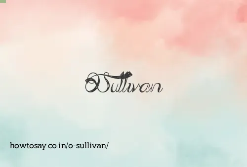 O Sullivan