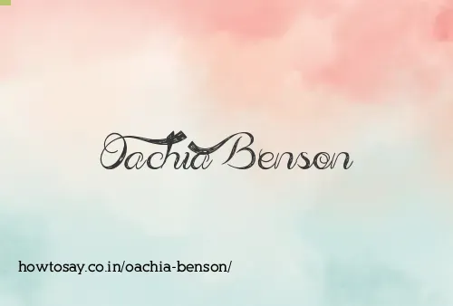 Oachia Benson