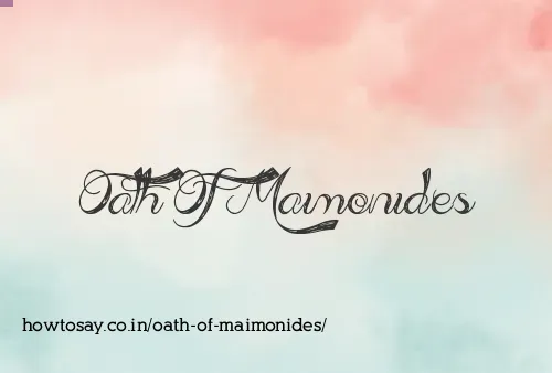 Oath Of Maimonides