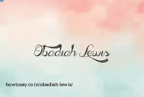 Obadiah Lewis