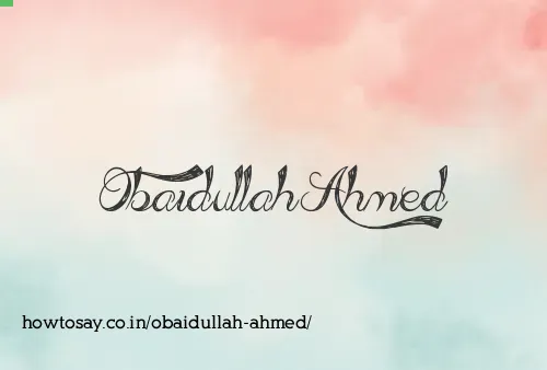 Obaidullah Ahmed