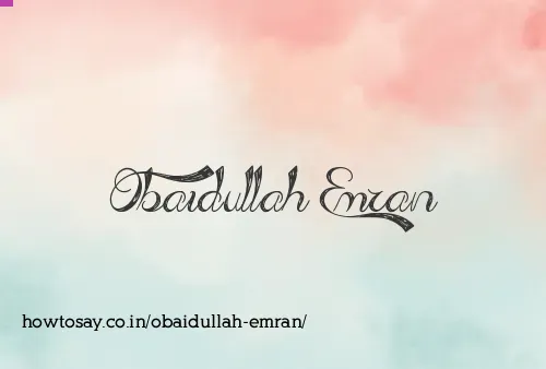 Obaidullah Emran