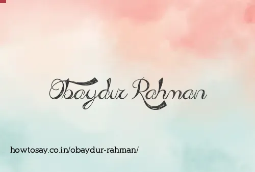 Obaydur Rahman
