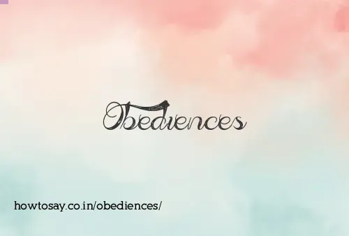 Obediences