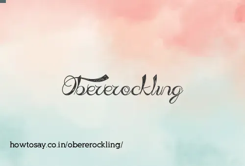 Obererockling