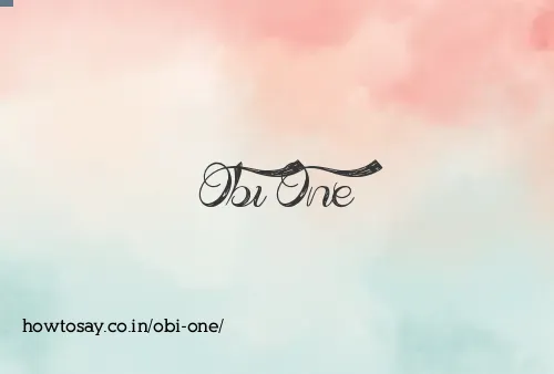 Obi One
