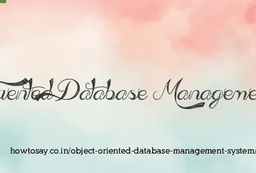 Object Oriented Database Management System