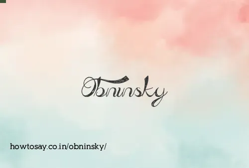 Obninsky