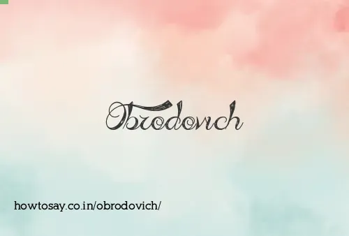 Obrodovich