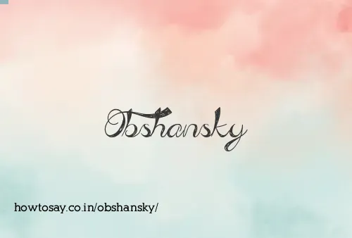 Obshansky