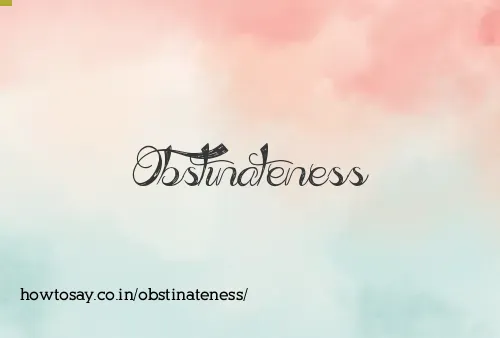 Obstinateness