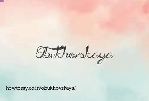 Obukhovskaya