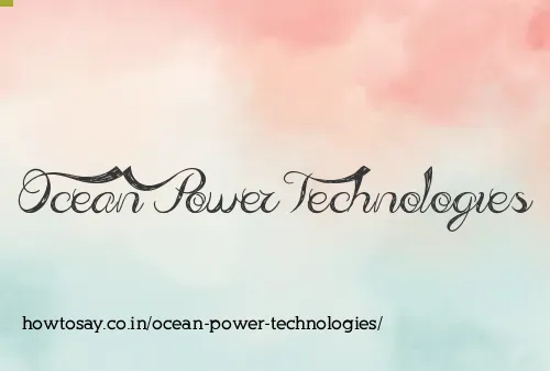 Ocean Power Technologies