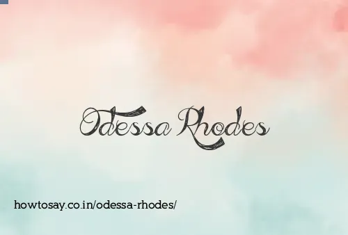 Odessa Rhodes