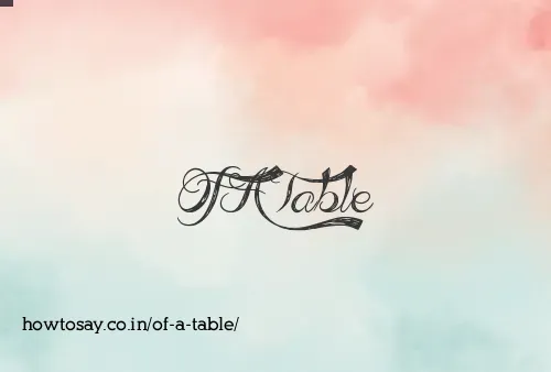 Of A Table