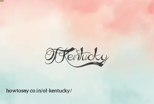 Of Kentucky