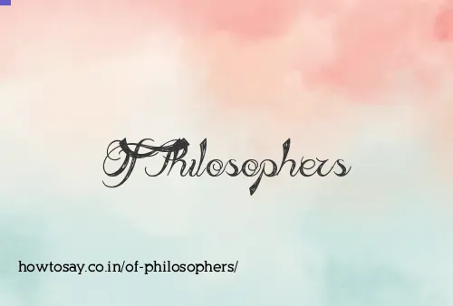 Of Philosophers