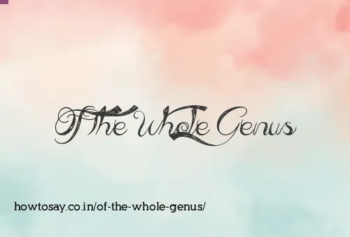 Of The Whole Genus