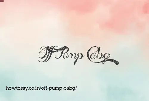 Off Pump Cabg