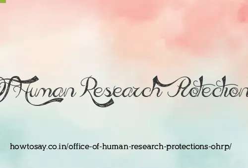 Office Of Human Research Protections Ohrp