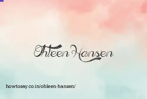 Ohleen Hansen