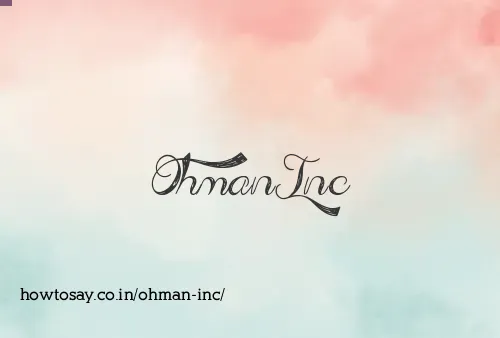 Ohman Inc