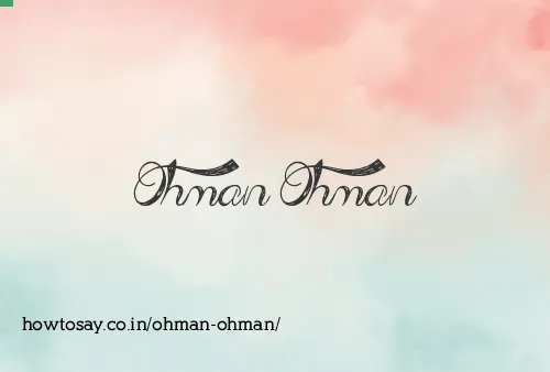 Ohman Ohman