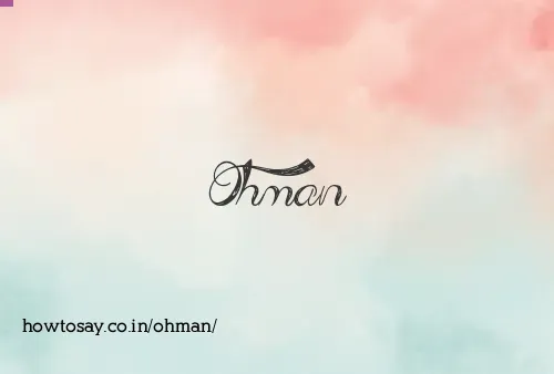 Ohman