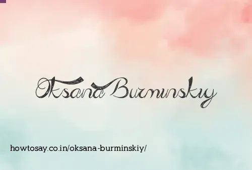 Oksana Burminskiy