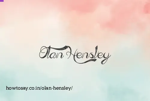 Olan Hensley