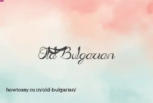 Old Bulgarian