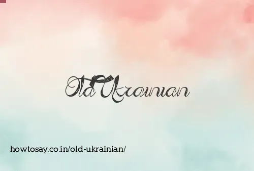Old Ukrainian