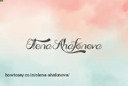 Olena Ahafonova