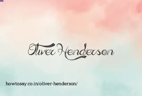 Oliver Henderson