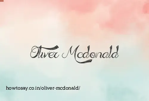 Oliver Mcdonald