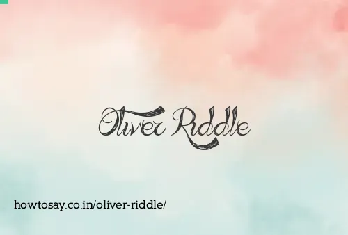 Oliver Riddle